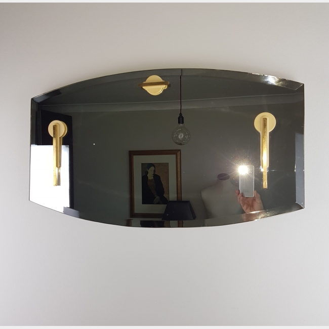 SOLD Art Deco Bevelled Mirror with Accents