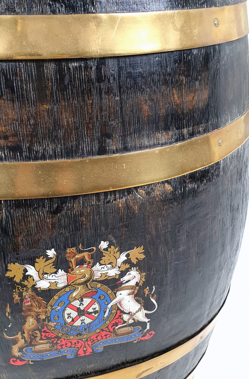 Victorian Oak and Brass Bound Barrel