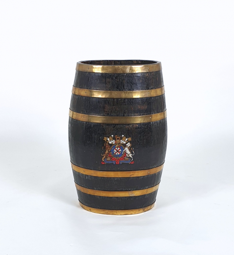Victorian Oak and Brass Bound Barrel