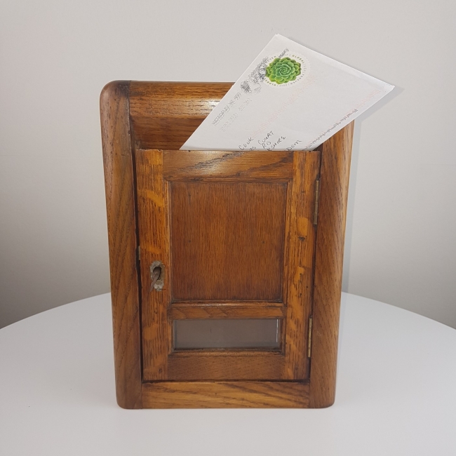 SOLD Antique Country House Oak Letterbox