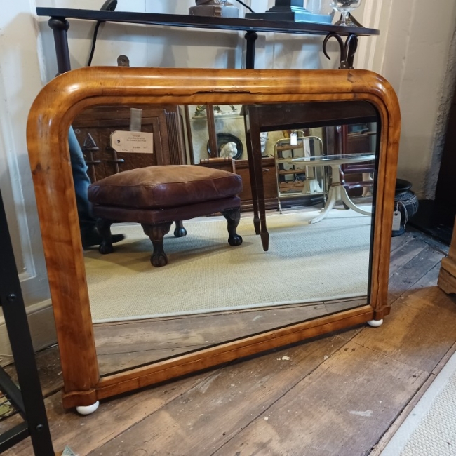 SOLD Overmantle Mirror with Ceramic Feet