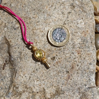 19th Century Gold Plated Watch Key