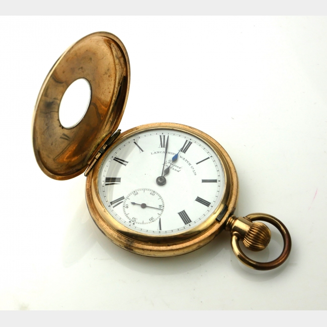 AN EARLY 20TH CENTURY GOLD PLATED DEMI HUNTER GENT’S POCKET WATCH