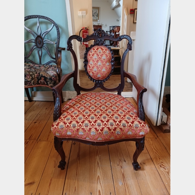 Victorian Mahogany Child's Open Arm Chair