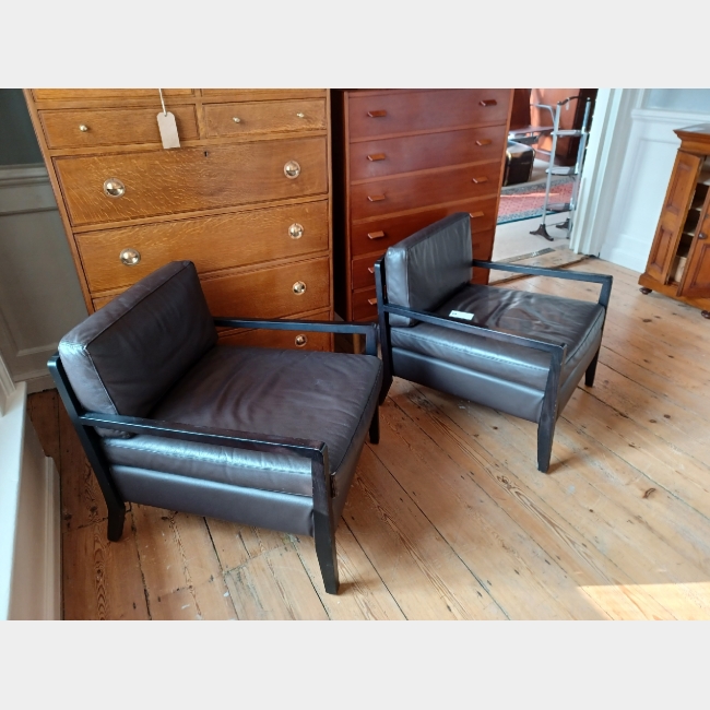 Pair of Leather Porada Chairs