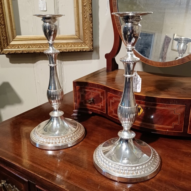 Pair of Silver Plated Candlesticks