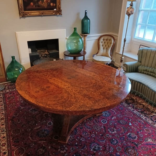 Large Round Walnut Table