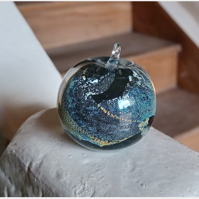 Small Apple Shaped Glass Paperweight