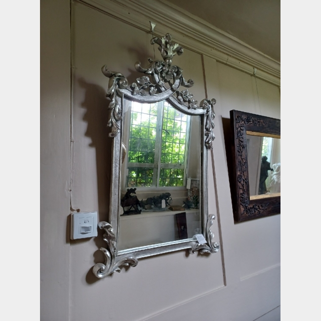 Rococo Design Silvered Framed Mirror