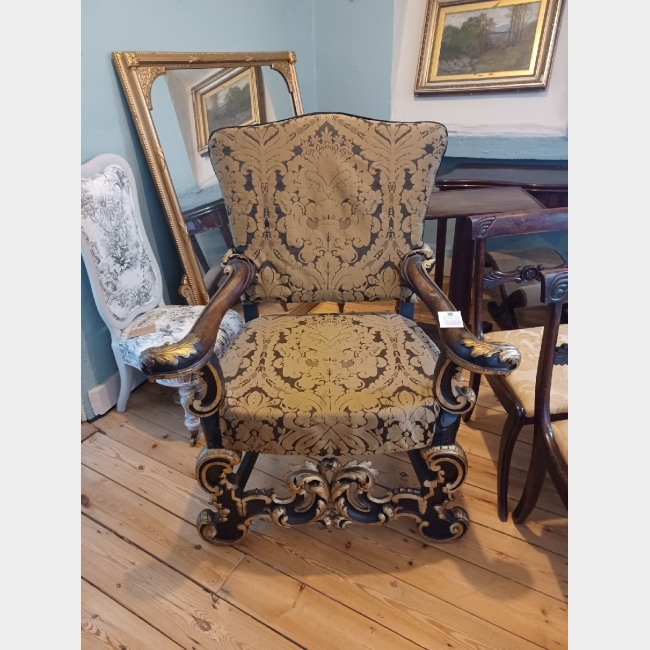 Large 19th Cent & Later Italian Walnut and parcel gilt Armchair
