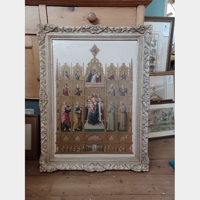 Religious Print with painted frame