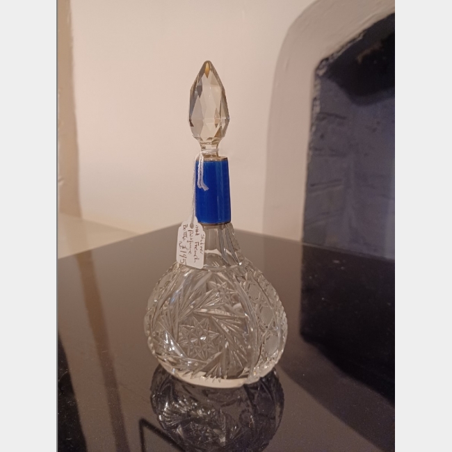 Silver and Enamel Glass Perfume Bottle