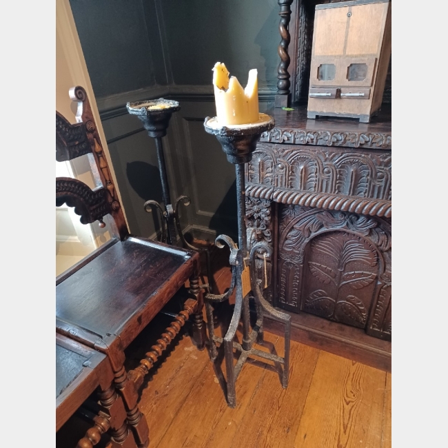 Pair of heavy Iron Candle Stands