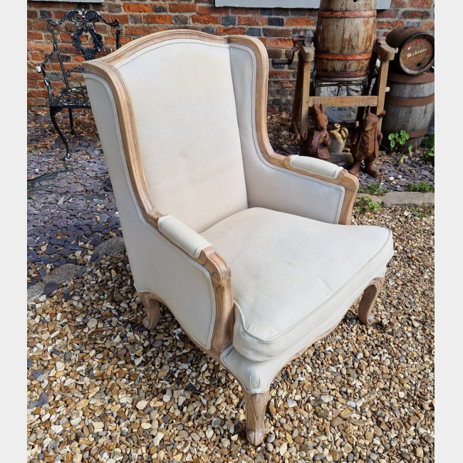 French Style Wing Back Armchair