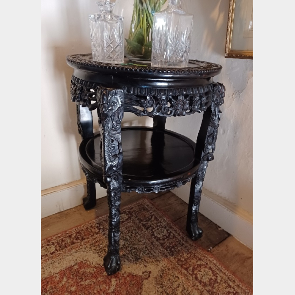 19th Century Ebonised Two Tier Table