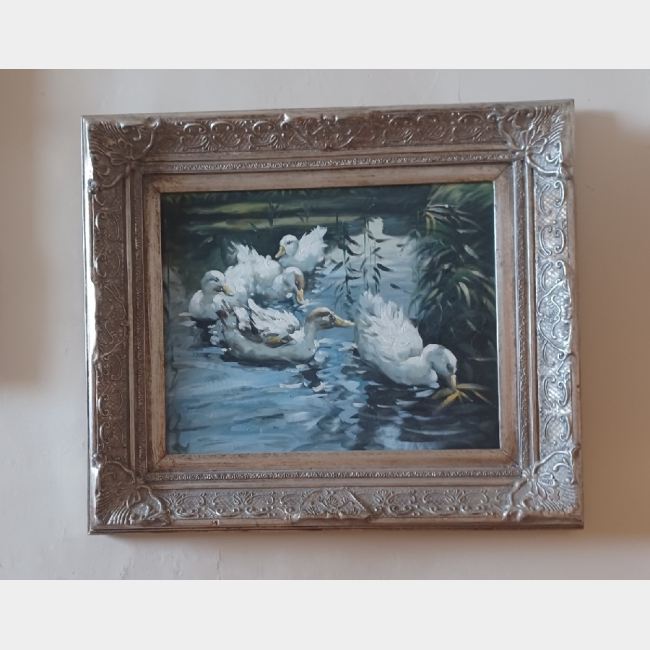Framed original Oil of Ducks