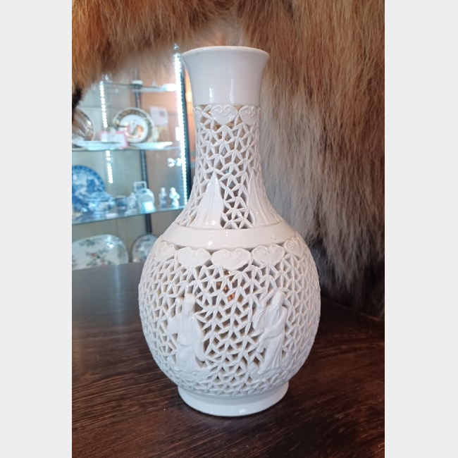 White Reticulated Vase