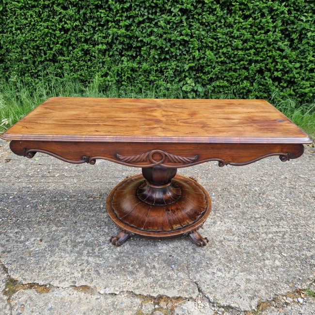 Early Victorian Rosewood Table with One Drawer