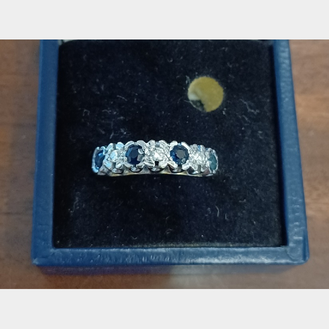 Sapphire and Diamond Half Eternity Ring