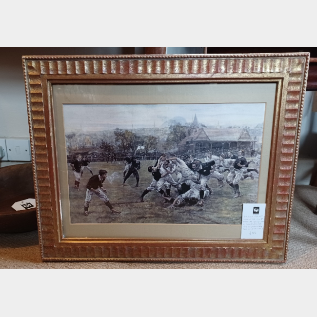 Early Football Print in Frame