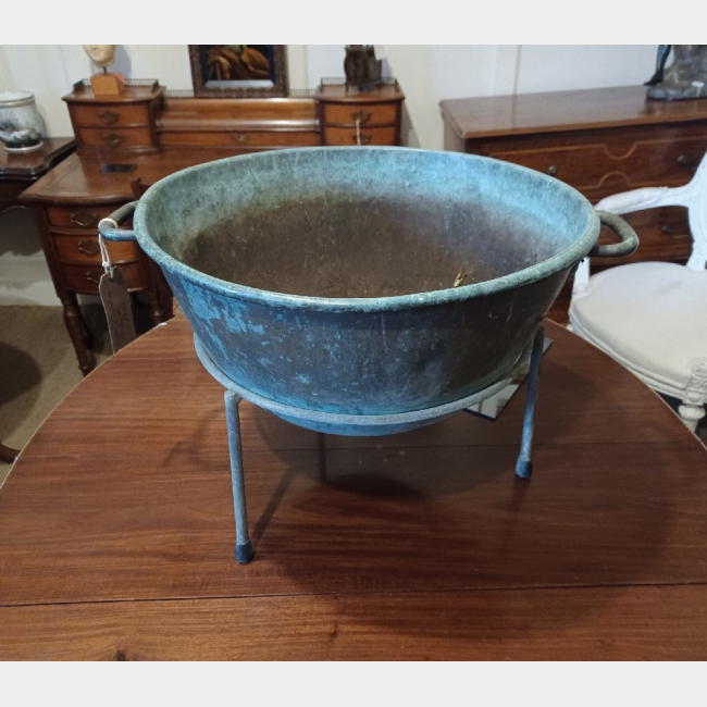 Copper Cauldron On Stand