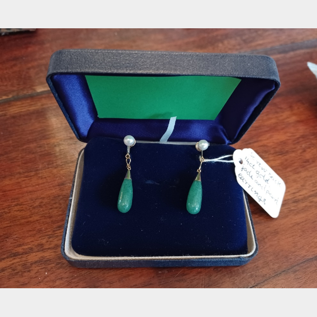 Jade & Pearl Drop Earrings