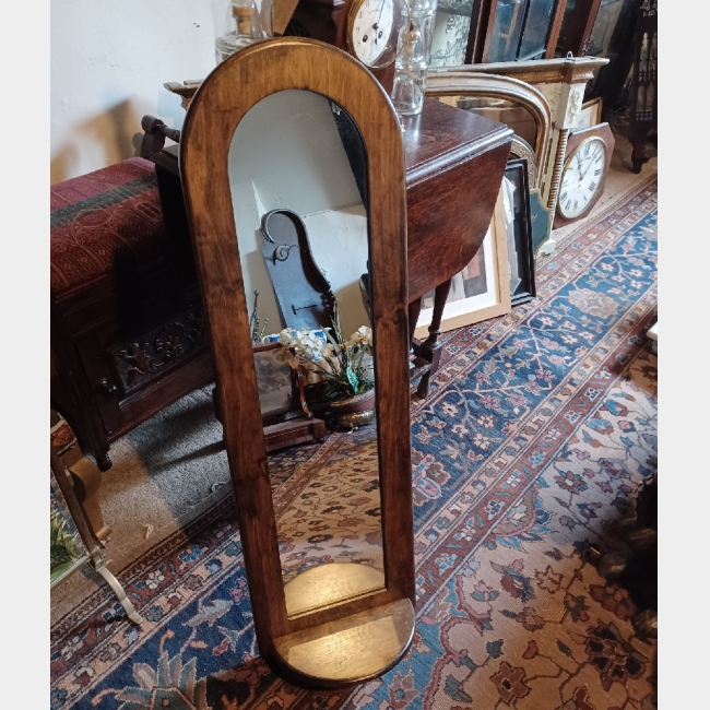 Arched Wooden Mirror & Shelf