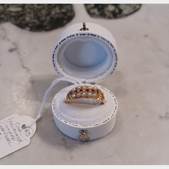 Seed Pearl and Ruby Ring