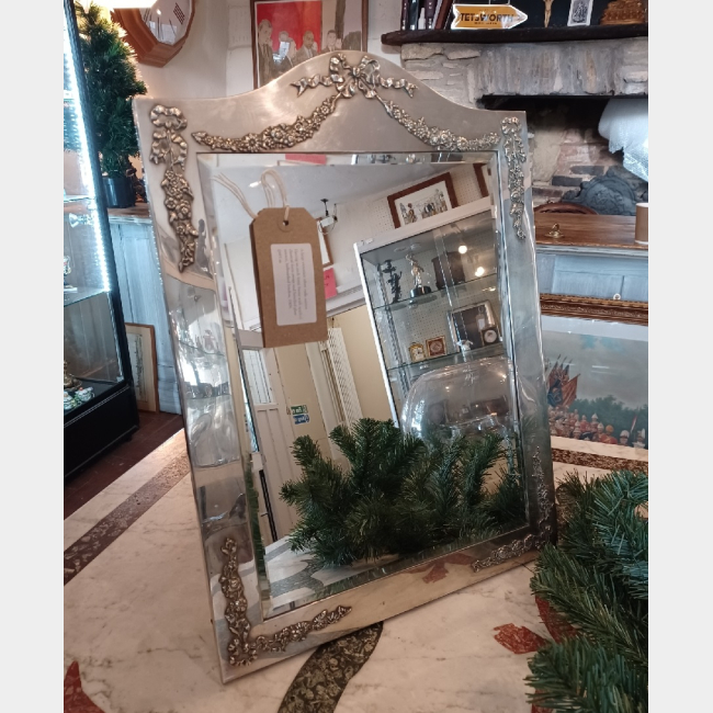 Large Victorian Silver Easel Mirror
