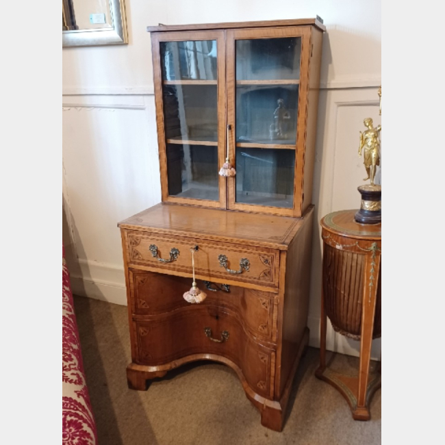 Ladies Inlaid Secretaire Bookcase / Chest