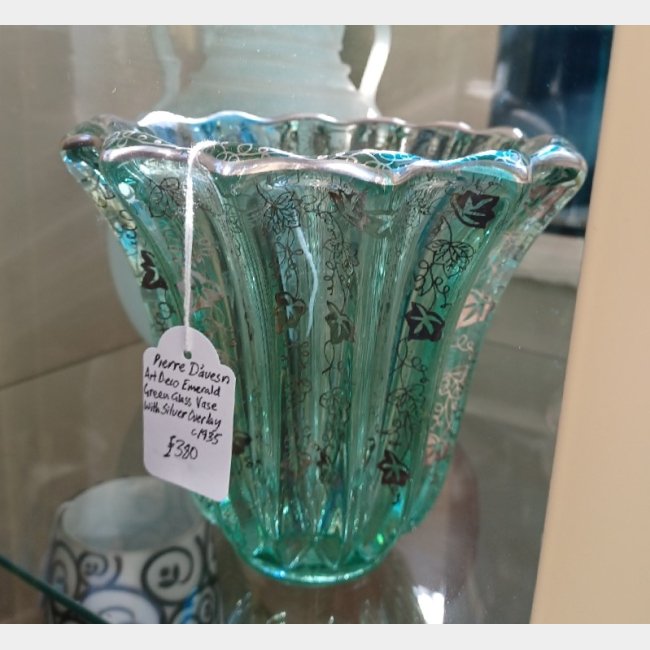 Art Deco Emerald Green Bowl