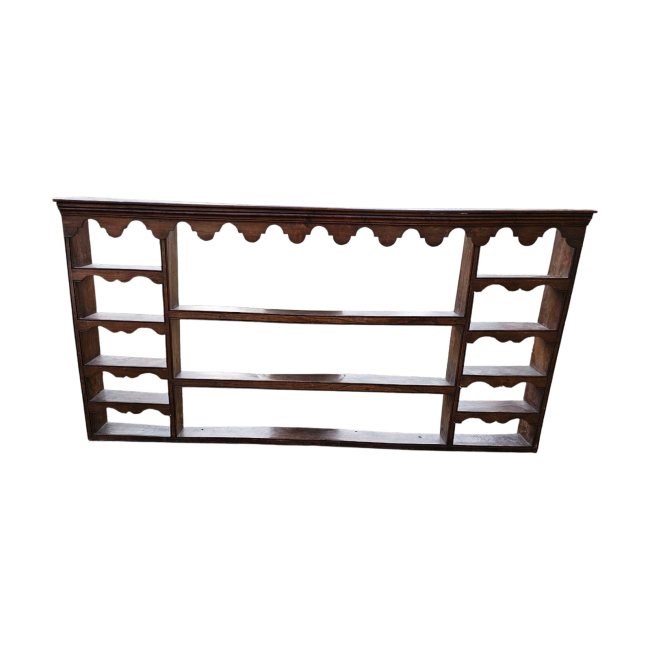 18th Century Antique Oak Wood Wall Mounting Rack.