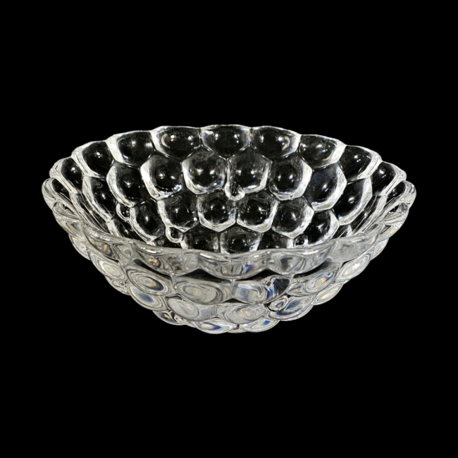 A VINTAGE ORREFORS BULLAR CRYSTAL GLASS BOWL