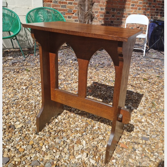 Gothic Ecclesiastical Oak Side Table
