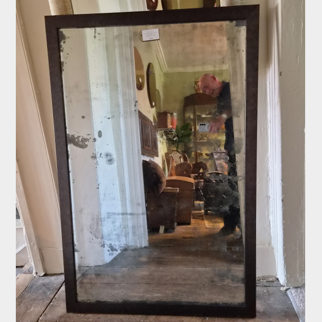 A Large 19th Heavily Distressed Mercury Plate Mirror